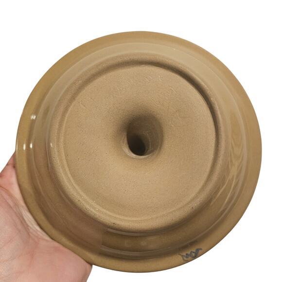 Ceramic Hartstone Pottery Apple Baker Ring Holder‎ Dish Blue and Tan - Picture 7 of 9